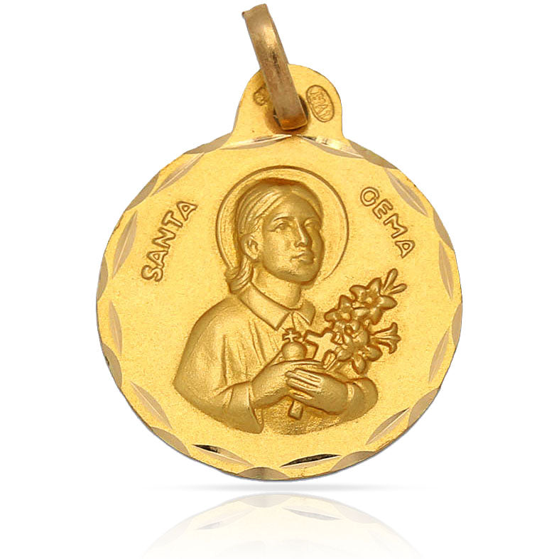 MEDALLA ORO 18KL SANTA GEMA