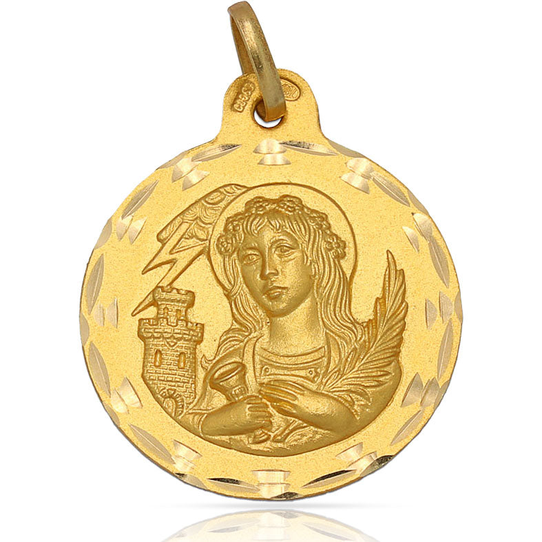 MEDALLA ORO 18KL SANTA BARBARA