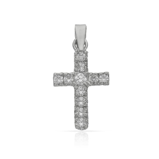 CRUZ DE ORO BLANCO CON CIRCONITAS