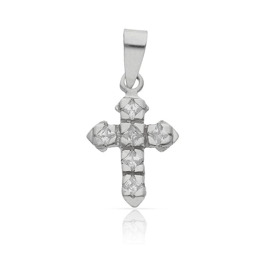 CRUZ DE ORO BLANCO CON CIRCONITAS