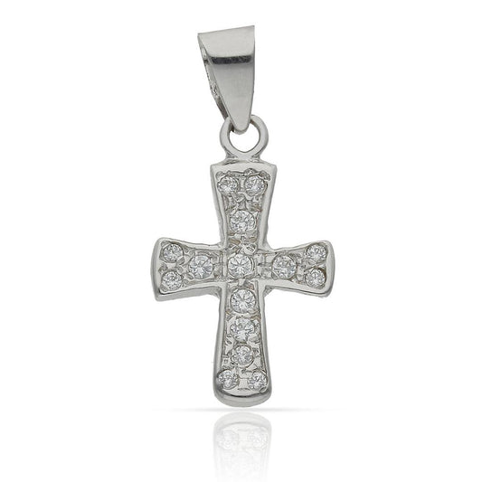 CRUZ DE ORO BLANCO CON CIRCONITAS