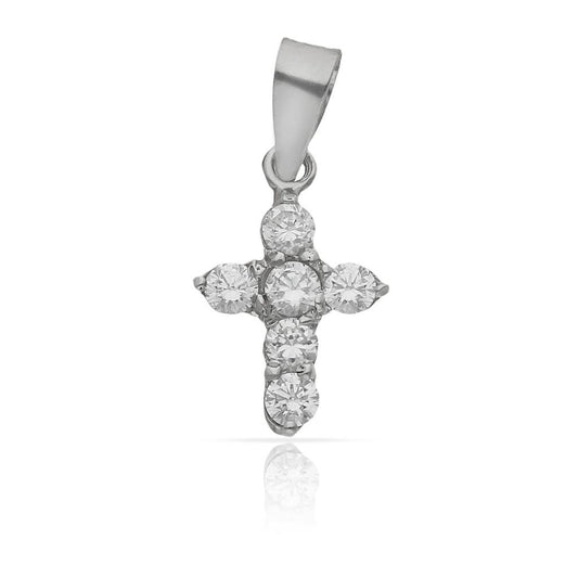 CRUZ DE ORO BLANCO CON CIRCONITAS