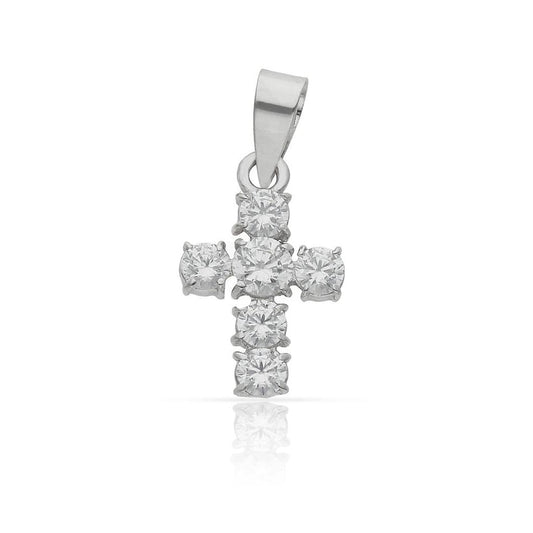 CRUZ DE ORO BLANCO CON CIRCONITAS