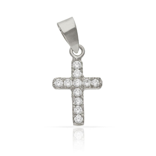 CRUZ DE ORO BLANCO CON CIRCONITAS