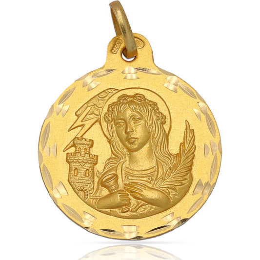 MEDALLA ORO 18KL SANTA BARBARA