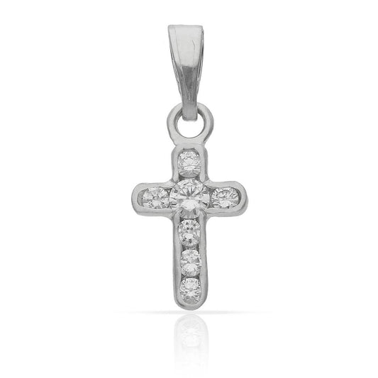 CRUZ DE ORO BLANCO CON CIRCONITAS